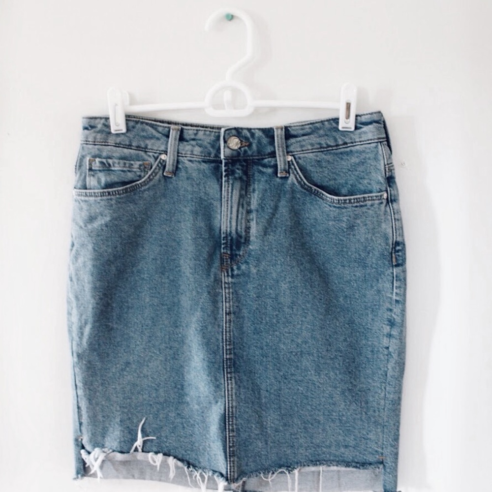 Mavi Jeans Co Frayed Denim Skirt
